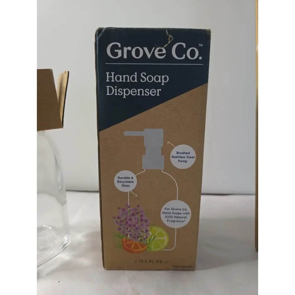 Grove Co Glass hand soap bottle / dispenser - NIB